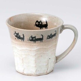 マグカップ 陶器 黒猫 可愛い ホワイト/ 塗り分けネコマグ 白 /コーヒー ホットミルク ココア 贈り物 プレゼント