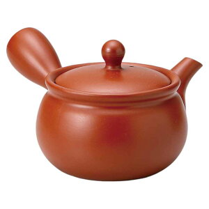 常滑焼 急須 ティーポット/ 里山作朱泥平つぼ形無地さわやか網 /業務用 集会所 公民館 町内会 お寺 神社