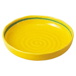 和食器 大皿 麺皿/ 黄釉ボール 大 /メインディッシュ 和風パスタ 冷やしうどん 冷やし中華 冷やしそば 業務用 家庭用 家族分購入推奨 Noodle Plate