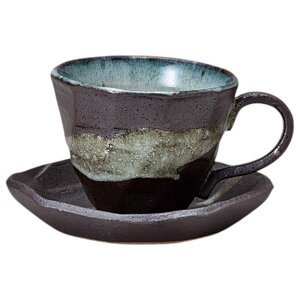 碗 皿 コーヒーカップ ソーサー/ 白釉流しネジリ土物コーヒーカップ&ソーサー /業務用 家庭用 おもてなし 人気 和 カフェ ランチ うつわ 器 おしゃれ かわいい インスタ