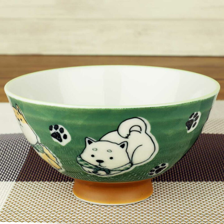 楽天市場】茶碗 柴犬 犬好き 飯椀 飯器/ ふろしき豆柴中平茶碗（緑 