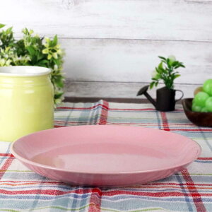 中皿 おかず皿 ケーキ皿/ パステルカラー 19cm丸プレート<ピンク> /業務用 家庭用 大量購入歓迎