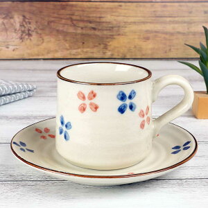 食器 わけあり コーヒーカップ&ソーサー 珈琲碗皿/ アウトレット★二色花コーヒーカップ&ソーサー /和風 コーヒーカップ 家庭用 業務用