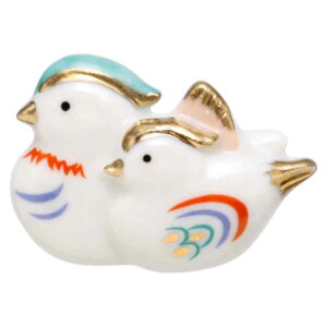 陶器のブローチ アクセサリー/ ピンブローチ Engi おしどり /縁起物 贈り物 プレゼント