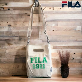 【お買い物マラソンクーポン対象】FILA カレッジロゴ ショルダーバッグ くり手ショルダー filabag 長さ調節可能 フィラ ショルダー 斜め掛け フィラバッグ 帆布 レディース サブバッグ デート プレゼント