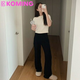 [WONT] ふんわりワイドパンツ【wonlog】 【Koming】 韓国ファッション レディースファッション ブークルリブ生地 コージーウェア すっきりとしたフィット 立体的なテクスチャー シルエットのムード ふんわりとしたアイテム 母の日
