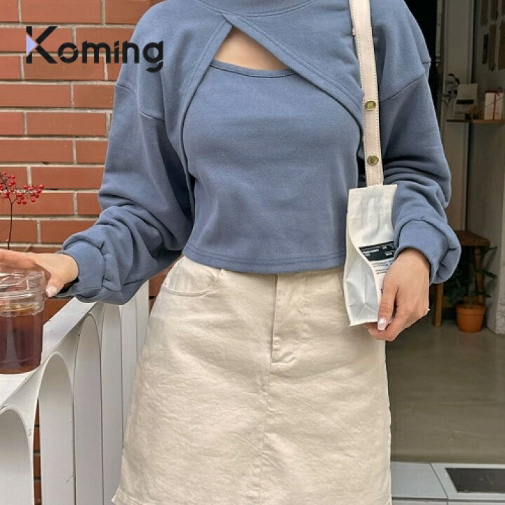 【3月20日☆ポイント5倍】【3月18日☆ポイント3倍】クロップドキャミソールボレロトップスセット【RIRINCO】 【Koming】 レディースファッション 韓国ファッション Koming キャミソール トップスセット