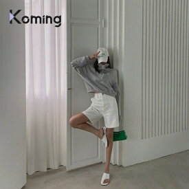 無地ワイドショートパンツ【LAGIRL】【Koming】 韓国ファッション レディースファッション 上着製品 マッチ 5分丈半ズボン スタンダードなフィット 丈感 負担感なく 母の日