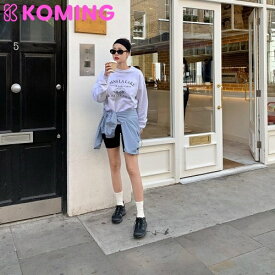 ゴウバイカーパンツ【wonlog】 【Koming】 韓国ファッション レディースファッション 4分丈パンツ シンプルなデザイン イージーにマッチ しっかりとしたコットン素材 すっきりとしたフィット 流行に乗らないデザイン 母の日