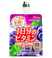 【2ケース】ハウス　PV　1日分のビタミン＆Wミネラルゼリー　グレープ味　180g×24個