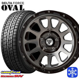 【取付対象】225/70R16 デリカD5 2022～2023年製 グッドイヤー アイスナビSUV デルタフォースオーバル MS 16インチ 7.0J 5H114.3 スタッドレスタイヤホイール4本セット