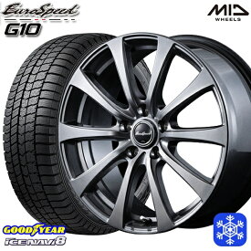 【取付対象】205/60R16 エスティマ マツダ3 2022～2023年製 グッドイヤー アイスナビ8 MID ユーロスピード G10 メタリックグレー 16インチ 6.5J 5H114.3 スタッドレスタイヤホイール4本セット