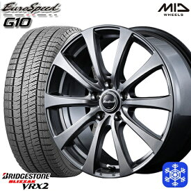 【取付対象】185/65R15 アリオン プリウス（20/30） 2021～2022年製 ブリヂストン ブリザック VRX2 MID ユーロスピード G10 メタリックグレー 15インチ 6.0J 5H100 スタッドレスタイヤホイール4本セット