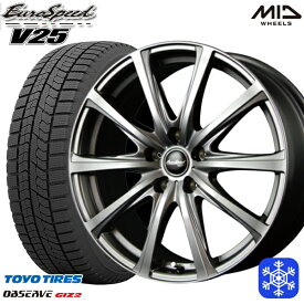 【取付対象】215/50R17 エクシーガ レガシィB4 2022～2023年製 トーヨー オブザーブ ギズ2 MID ユーロスピード V25 メタリックグレー 17インチ 7.0J 5H100 スタッドレスタイヤホイール4本セット