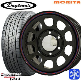 【取付対象】215/60R17 96Q ハイエース ※車検非対応 2022〜2023年製 ブリヂストン ブリザック VRX3 MRT DAYTONA'S デイトナ ブラック 17インチ 6.5J 6穴 139.7 スタッドレスタイヤホイール4本セット 送料無料