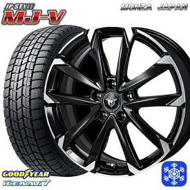 【取付対象】225/45R18 クラウン レヴォーグ 2021～2022年製 グッドイヤー アイスナビ7 MONZA JPスタイル MJ-V ブラックメタリック/ポリッシュ 18インチ7.5J 5H114.3 スタッドレスタイヤホイール4本セット