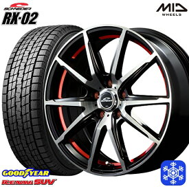 【取付対象】225/70R16 デリカD5 2022～2023年製 グッドイヤー アイスナビSUV MID シュナイダー RX-02 RED 16インチ 6.5J 5H114.3 スタッドレスタイヤホイール4本セット