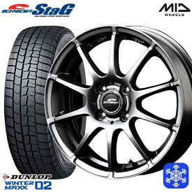 【取付対象】175/65R15 アクア フィット 2021年製 ダンロップ ウィンターマックス WM02 MID シュナイダースタッグ メタリックグレー 15インチ 5.5J 4H100 スタッドレスタイヤホイール4本セット