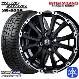 【取付対象】165/55R15 N-BOX タント 2022～2023年製 グッドイヤー アイスナビ8 インターミラノ マッドバーン XR-600S SGB/RP 15インチ 4.5J 4H100 スタッドレスタイヤホイール4本セット