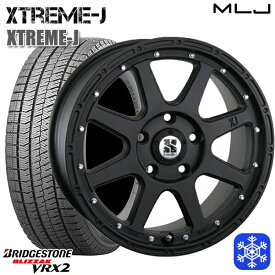 【取付対象】205/55R16 アクセラ リーフ 2021～2022年製 ブリヂストン VRX2 MLJ エクストリームJ フラットブラック 16インチ 7.0J 5H114.3 スタッドレスタイヤホイール4本セット