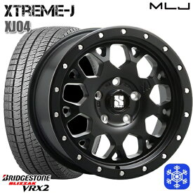 【取付対象】205/55R16 アクセラ リーフ 2021～2022年製 ブリヂストン VRX2 MLJ エクストリームJ XJ04 サテンブラック 16インチ 7.0J 5H114.3 スタッドレスタイヤホイール4本セット