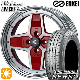 【取付対象】205/60R16 92H ブリヂストン ニューノ ENKEI ネオクラシック アパッチ2 ネオ [Hi Disk] マシニングレッド 16インチ 6.0J 4H100 サマータイヤホイールセット