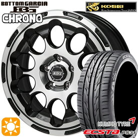 【4/24-4/27 P5倍】エスクァイア セレナ 205/50R17 93W XL クムホ エクスタ PS31 コーセイ ボトムガルシア クロノ 17インチ 7.0J 5H114.3 ブラックポリッシュ サマータイヤホイールセット