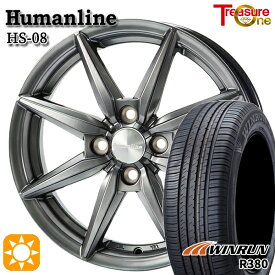 【取付対象】フィット アクア 185/60R15 84H ウィンラン R380 トレジャーワン ヒューマンライン HS08 ダークグレー 15インチ 5.5J 4H100 サマータイヤホイールセット