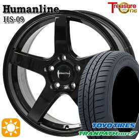 【取付対象】225/55R18 98V トーヨー トランパス mp7 トレジャーワン ヒューマンライン HS09 ブラック 18インチ 7.0J 5H114.3 サマータイヤホイールセット