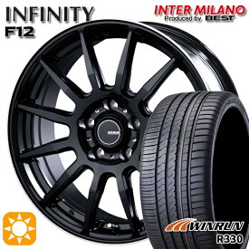 【取付対象】フォレスターSK9/SKE エクストレイル 225/55R17 101W XL ウィンラン R330 インターミラノ インフィニティ F12 BK/FP 17インチ 7.0J 5H114.3 サマータイヤホイールセット