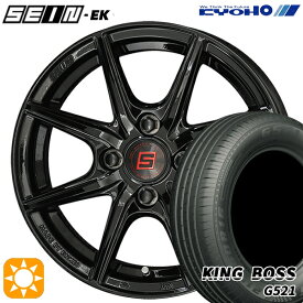 4/24-4/27 P5倍！185/70R14 88T キングボス G521 KYOHO ザイン EK　EINEK[フローフォーミング製法] ブラック 14インチ 5.5J 4H100 サマータイヤホイールセット