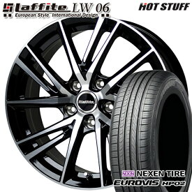 【取付対象】195/65R15 ネクセン ロードストーン ユーロビズ HP02 HotStuff ラフィット LW-06 ブラックポリッシュ 15インチ 6.0J 5H100 サマータイヤホイールセット