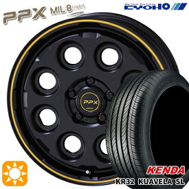 【取付対象】C-HR カローラクロス 215/60R17 96H ケンダ クアヴェラ KR32 KYOHO PPX MIL:8 セミグロスブラック×イエローライン 17インチ 7.0J 5H114.3 サマータイヤホイールセット