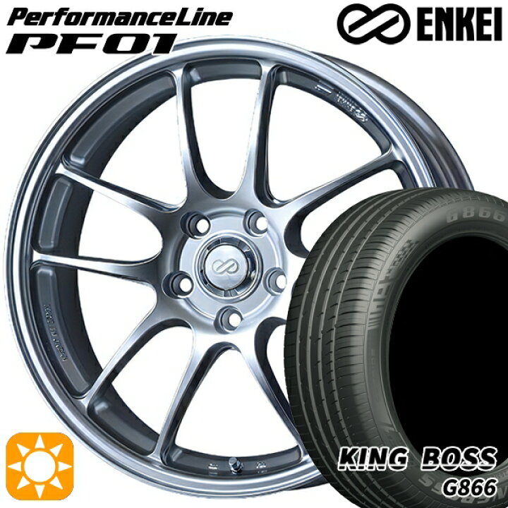 楽天市場】【取付対象】215/45R18 93W XL キングボス G866 ENKEI 