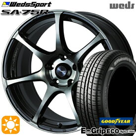 【取付対象】リーフ レヴォーグ 215/50R17 91V グッドイヤー エフィシェントグリップ エコ EG01 Weds ウェッズスポーツ SA75R WBC (ウォースブラッククリアー) 17インチ 7.0J 5H114.3 サマータイヤホイールセット