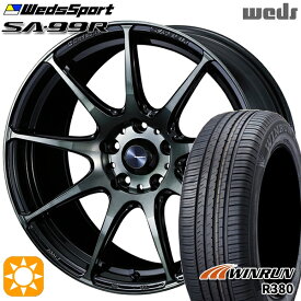 【取付対象】マツダ6 エクストレイル 225/60R18 104V XL ウィンラン R380 Weds ウェッズスポーツ SA99R WBC（ウォースブラッククリアー） 18インチ 8.5J 5H114.3 サマータイヤホイールセット