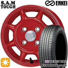 4/24-4/27 P5倍！155/70R13 ネクセン ロードストーン ユーロビズ HP02 ENKEI S.A.M タフ レッド 13インチ 4.5J 4H100 サマータイヤホイールセット