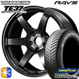 215/45R17 91H XL グッドイヤー ベクター フォーシーズンズ RAYS ボルクレーシング TE37 サーガ S-プラス MM 17インチ 7.5J 5H100 オールシーズンタイヤホイールセット