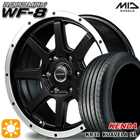 【取付対象】C-HR カローラクロス 215/60R17 96H ケンダ クアヴェラ KR32 MID ロードマックス WF8 セミグロスブラック＋フランジポリッシュ 17インチ 7.0J 5H114.3 サマータイヤホイールセット