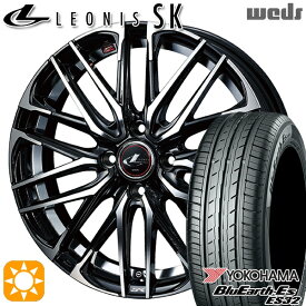 【最大2,000円OFFクーポン】アクア ヴィッツ 165/70R14 81S ヨコハマ ブルーアース ES32 Weds レオニス SK PBMC (パールブラック ミラーカット) 14インチ 5.5J 4H100 サマータイヤホイールセット