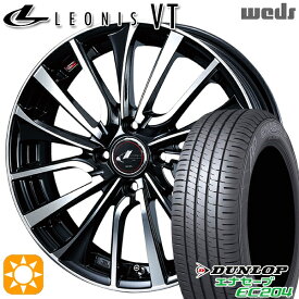 4/24-4/27 P5倍！アクア ヴィッツ 165/70R14 81T ダンロップ エナセーブ EC204 Weds レオニス VT PBMC (パールブラック ミラーカット) 14インチ 5.5J 4H100 サマータイヤホイールセット