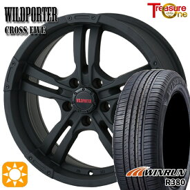 【取付対象】エクストレイル フォレスター 225/60R17 99V ウィンラン R380 トレジャーワン ワイルドポーター クロスファイブ マットブラック 17インチ 7.5J 5H114.3 サマータイヤホイールセット