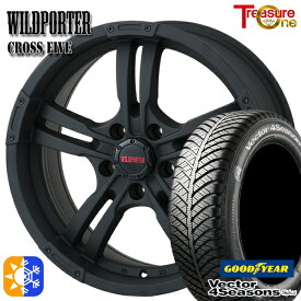 215/60R16 95H グッドイヤー ベクター フォーシーズンズ トレジャーワン ワイルドポーター クロスファイブ MBK 16インチ 7.0J 5H114.3 ガンメタブラック オールシーズンタイヤホイールセット