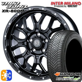 225/55R17 101W XL ハンコック KInERGy 4s 2 (H750) インターミラノ マッドバーン XR-800M MBK/PP 17インチ 7.0J 5H114.3 オールシーズンタイヤホイールセット