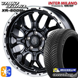 225/55R17 101Y XL ミシュラン クロスクライメート2 インターミラノ マッドバーン XR-800M MBK/RP 17インチ 7.0J 5H114.3 オールシーズンタイヤホイールセット