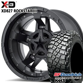 6/11までポイント5倍！LT265/70R17 121/118Q RBL BFグッドリッチ マッドテレーン T/A KM3 KMC XD827 ROCKSTAR III 17インチ 8.0J 5H127 MATTE BLACK(w/Black Accents) サマータイヤホイールセット