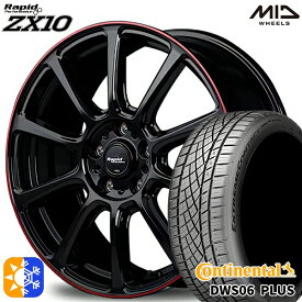 レクサスNX 235/55R18 100W コンチネンタル DWS06+ SUV MID ラピッド ZX10 ブラック+リムレッドライン 18インチ 7.5J 5H114.3 オールシーズンタイヤホイールセット