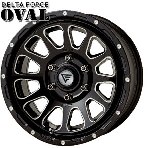 17インチ 8.0J 6H139.7 +20 デルタフォース オーバル ブラックマシニング 【アルミホイール単品】 4本(1台分)送料無料
