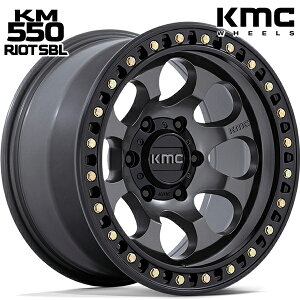 �y18�C���` 9.0J 6H139.7 +18�zKMC KM550 RIOT SBL / ANTHRACITE W/ SATIN BLACK LIP�i�A���X���T�C�g �E�B�Y �T�e���u���b�N���b�v�j �A���~�z�C�[���P�i 4�{�i1�䕪�j��������
