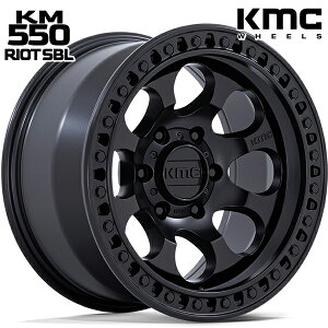�y18�C���` 9.0J 6H139.7 +18�zKMC KM550 RIOT SBL / SATIN BLACK�i�T�e���u���b�N�j �A���~�z�C�[���P�i 4�{�i1�䕪�j��������